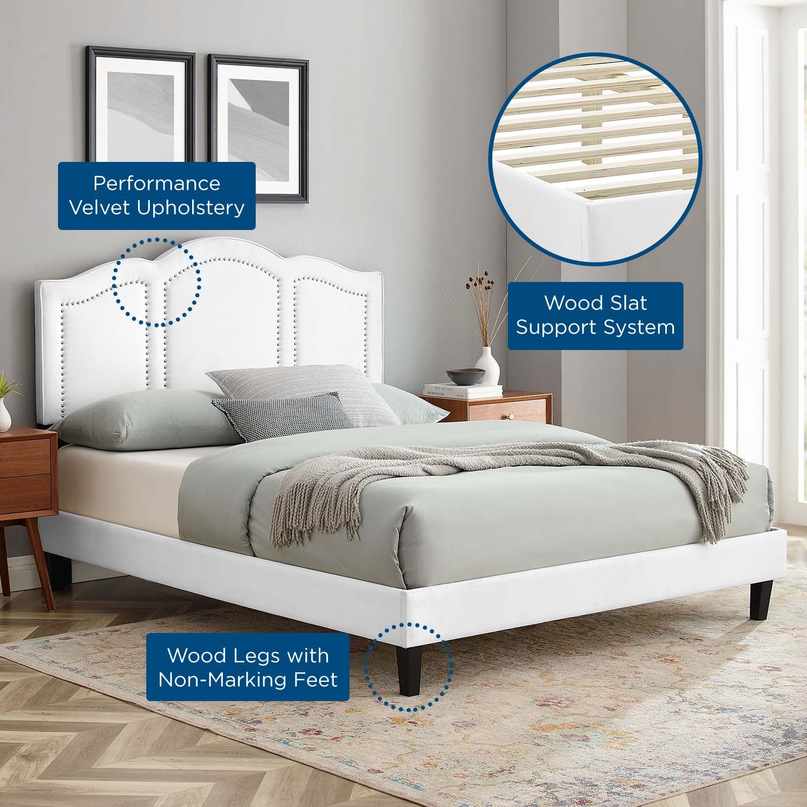 Emerson Performance Velvet King Platform Bed By Modway - MOD-6861 - Image 95