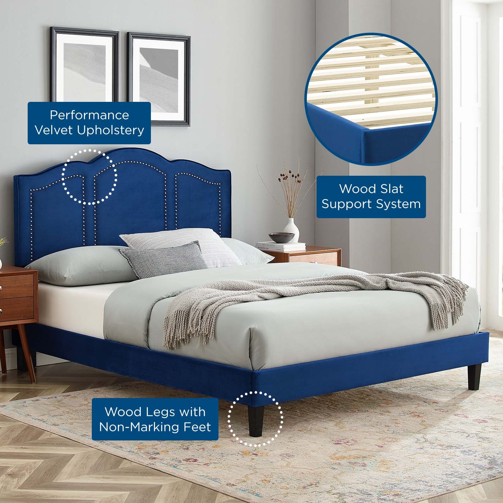 Emerson Performance Velvet Queen Platform Bed By Modway - MOD-6579 - Image 57