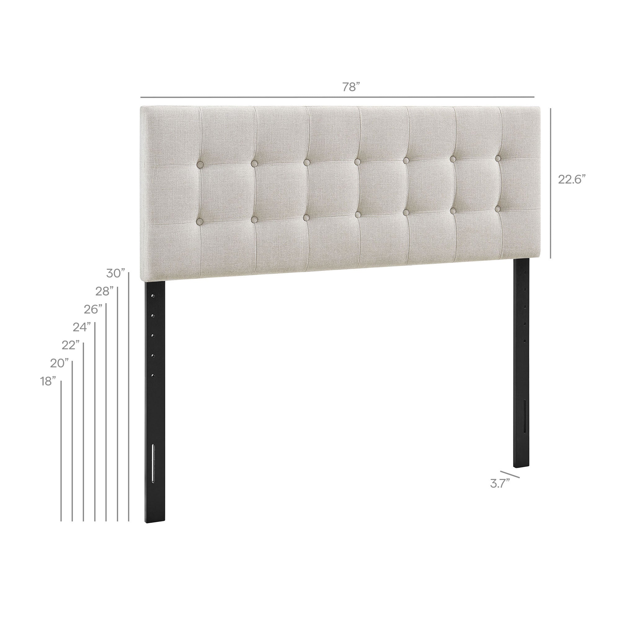 Emily Fabric Upholstered King Size Headboard by Modway - Image 32