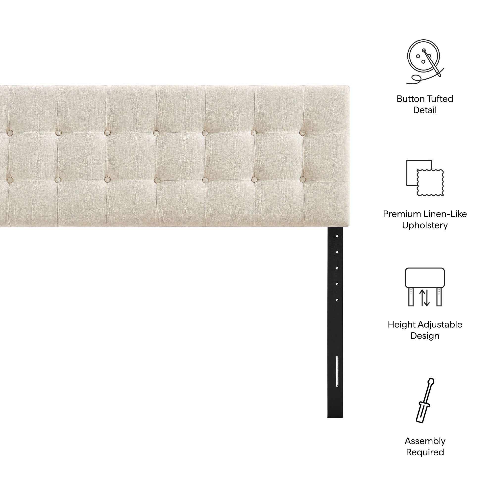 Emily Fabric Upholstered Queen Size Headboard by Modway - Image 15