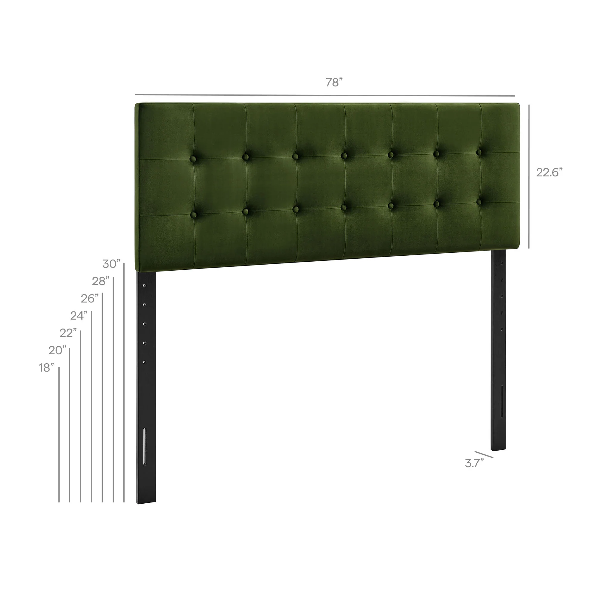 Emily Stain-Resistant Performance Velvet King Size Headboard by Modway - Image 32