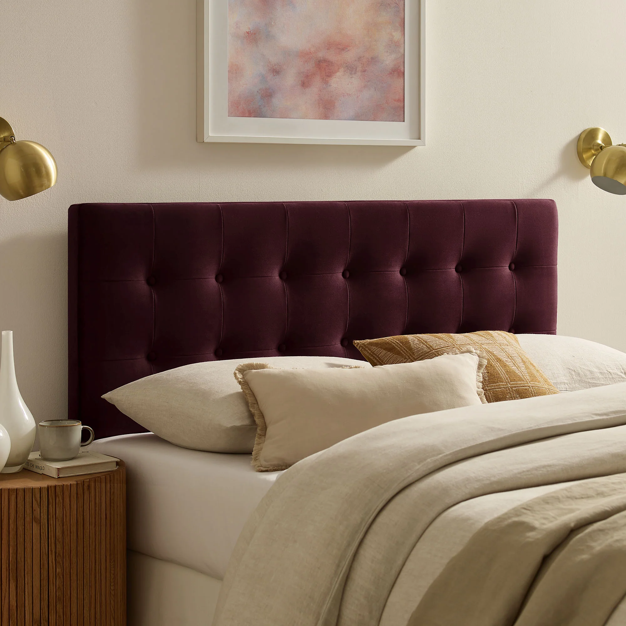 Emily Stain-Resistant Performance Velvet King Size Headboard by Modway - Image 38