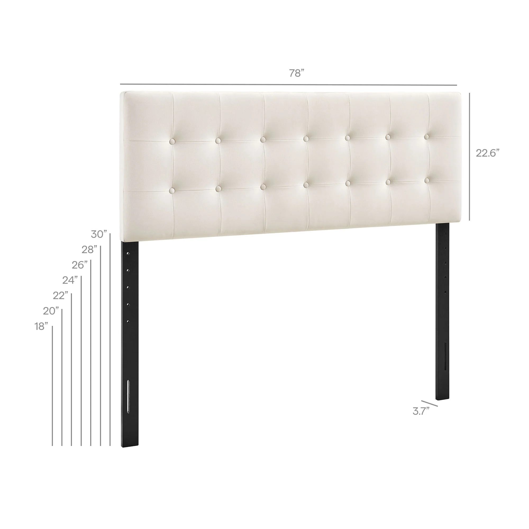Emily Stain-Resistant Performance Velvet King Size Headboard by Modway - Image 8