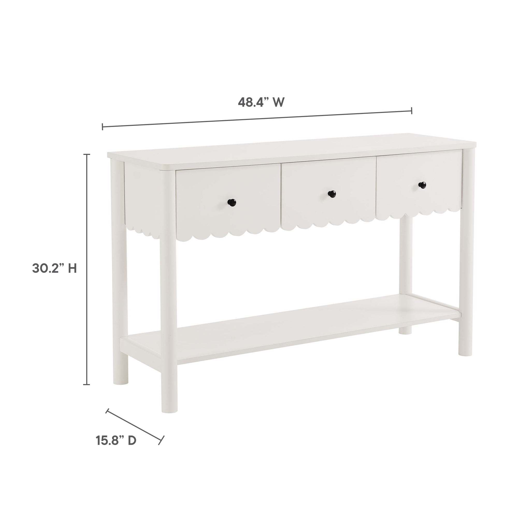 Emmeline 3-Drawer Scalloped Console Table by Modway - Image 24