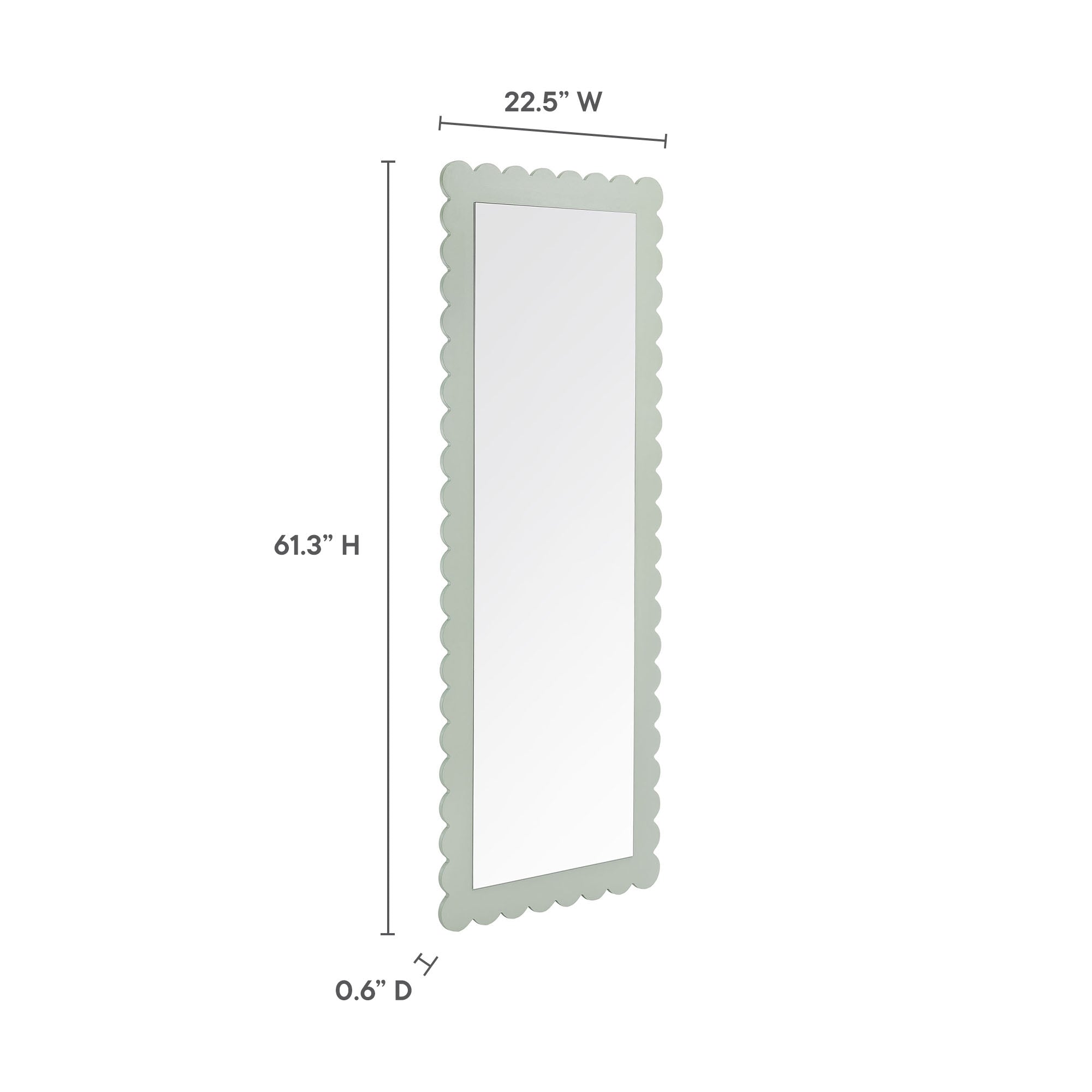Emmeline Scalloped Rectangle Floor Mirror by Modway - Image 16