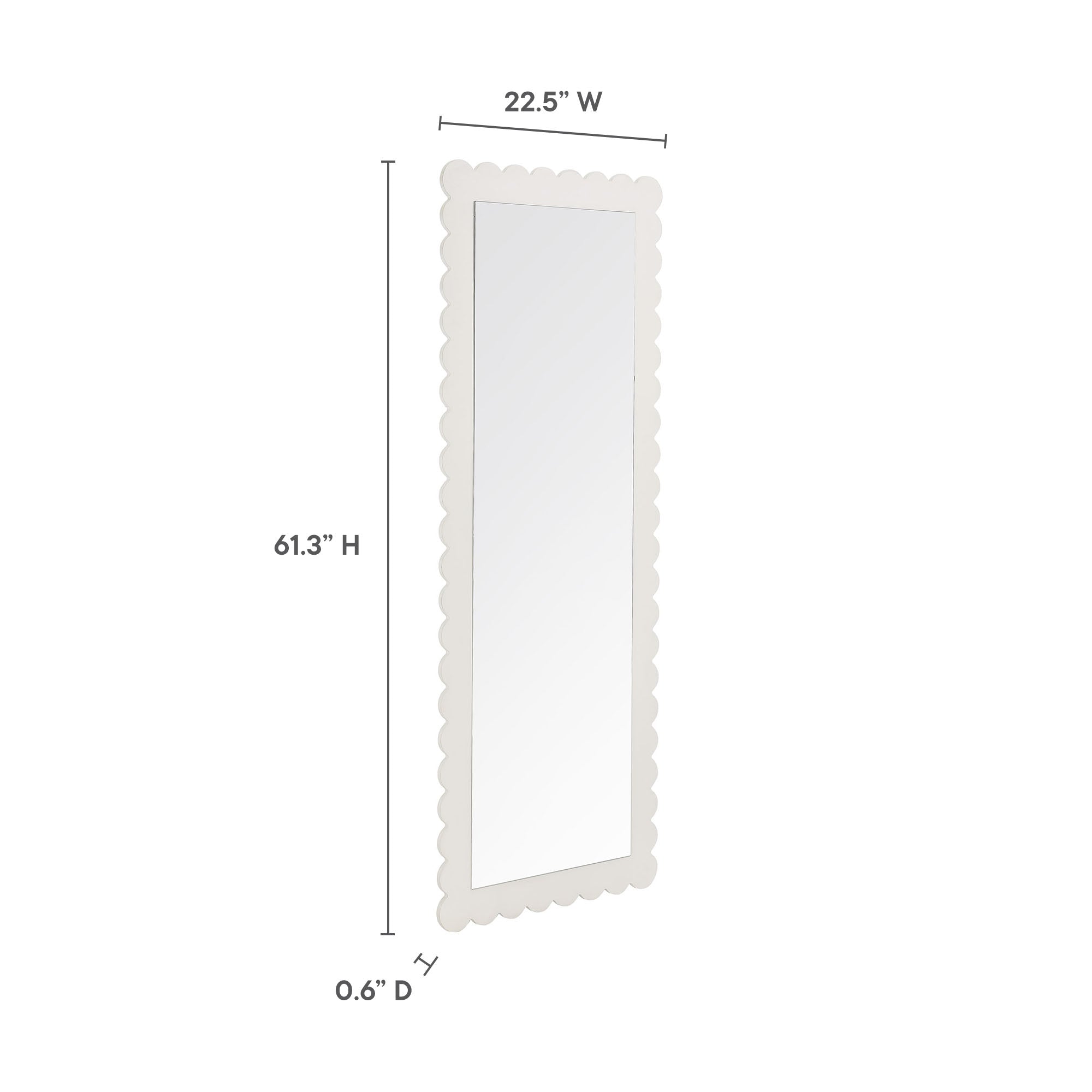 Emmeline Scalloped Rectangle Floor Mirror by Modway - Image 24