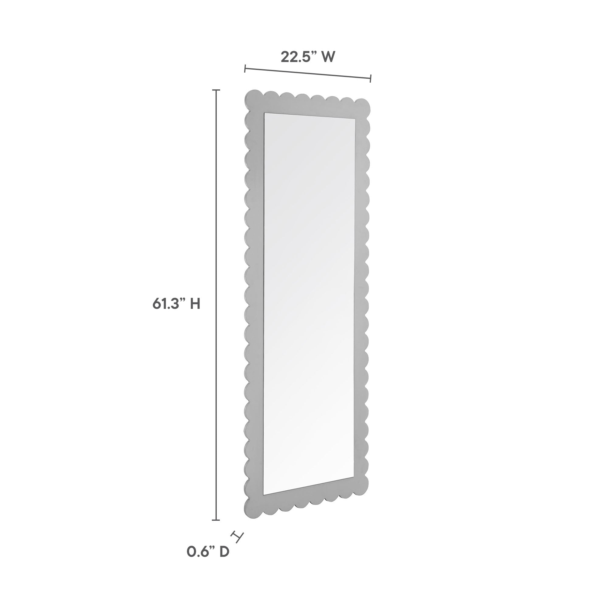 Emmeline Scalloped Rectangle Floor Mirror by Modway - Image 8