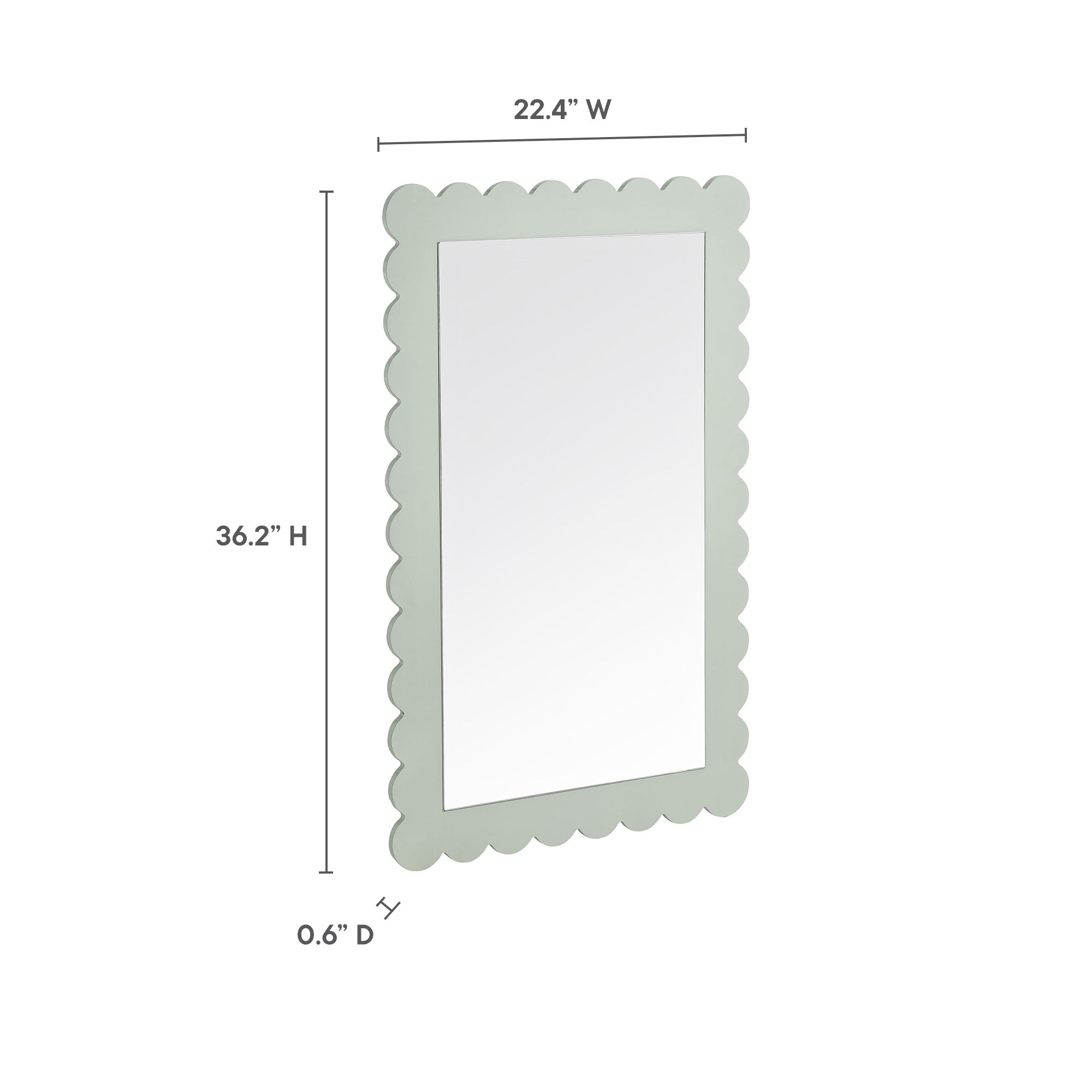 Emmeline Scalloped Rectangle Wall Mirror by Modway - Image 18