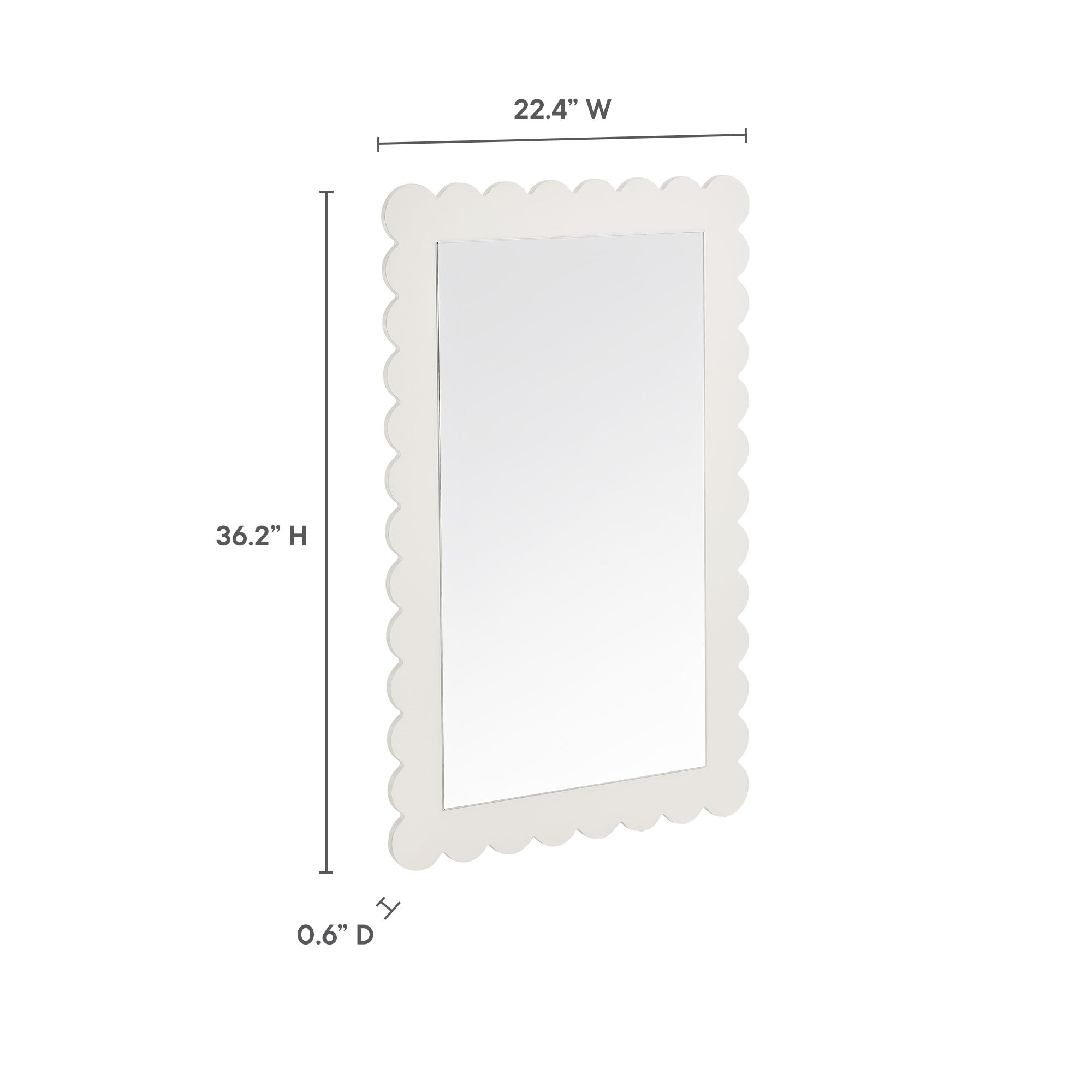 Emmeline Scalloped Rectangle Wall Mirror by Modway - Image 27
