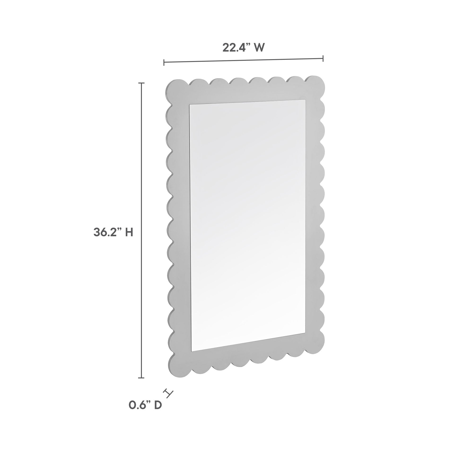 Emmeline Scalloped Rectangle Wall Mirror by Modway - Image 9