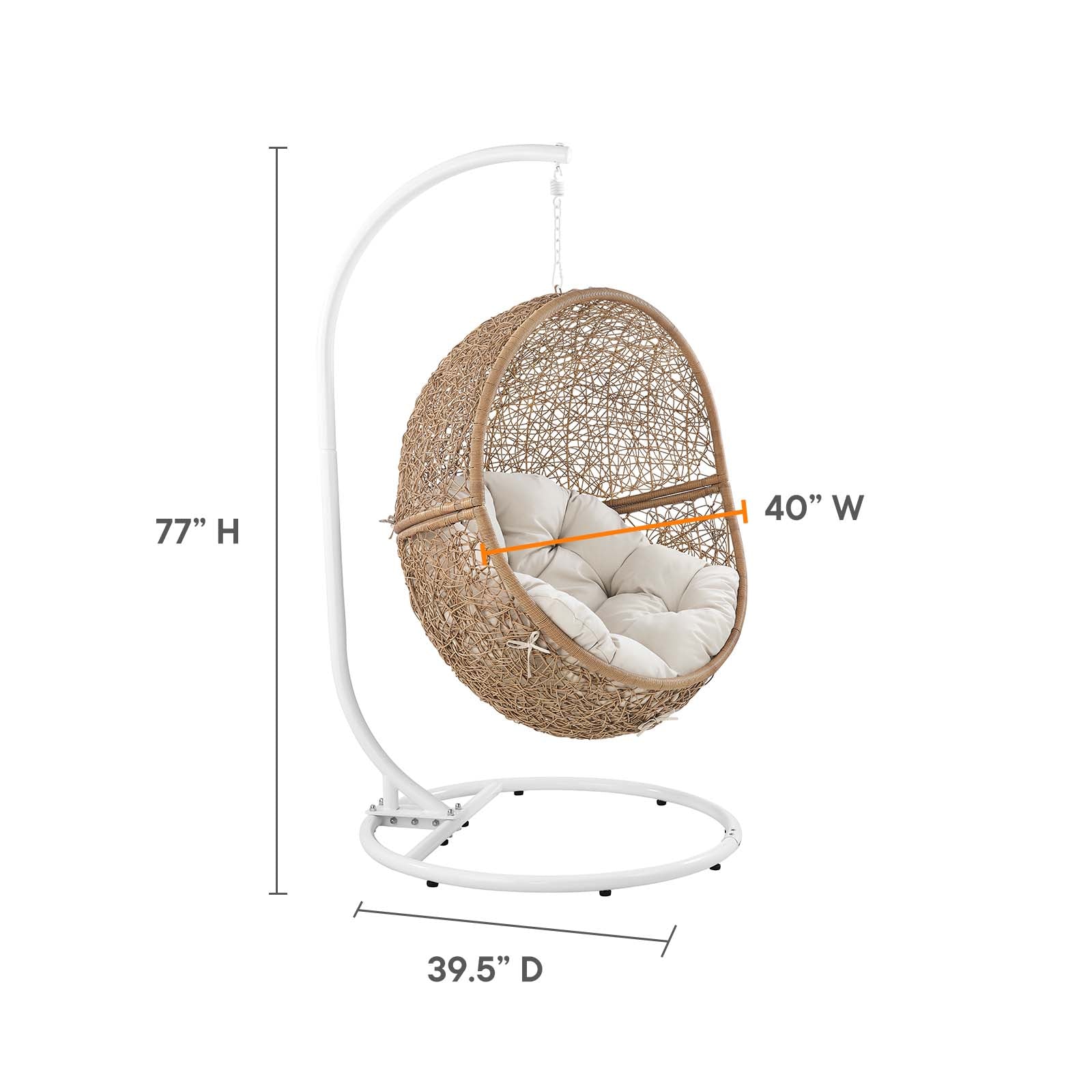 Encase Outdoor Patio Rattan Swing Chair By Modway - EEI-6262 - Image 9