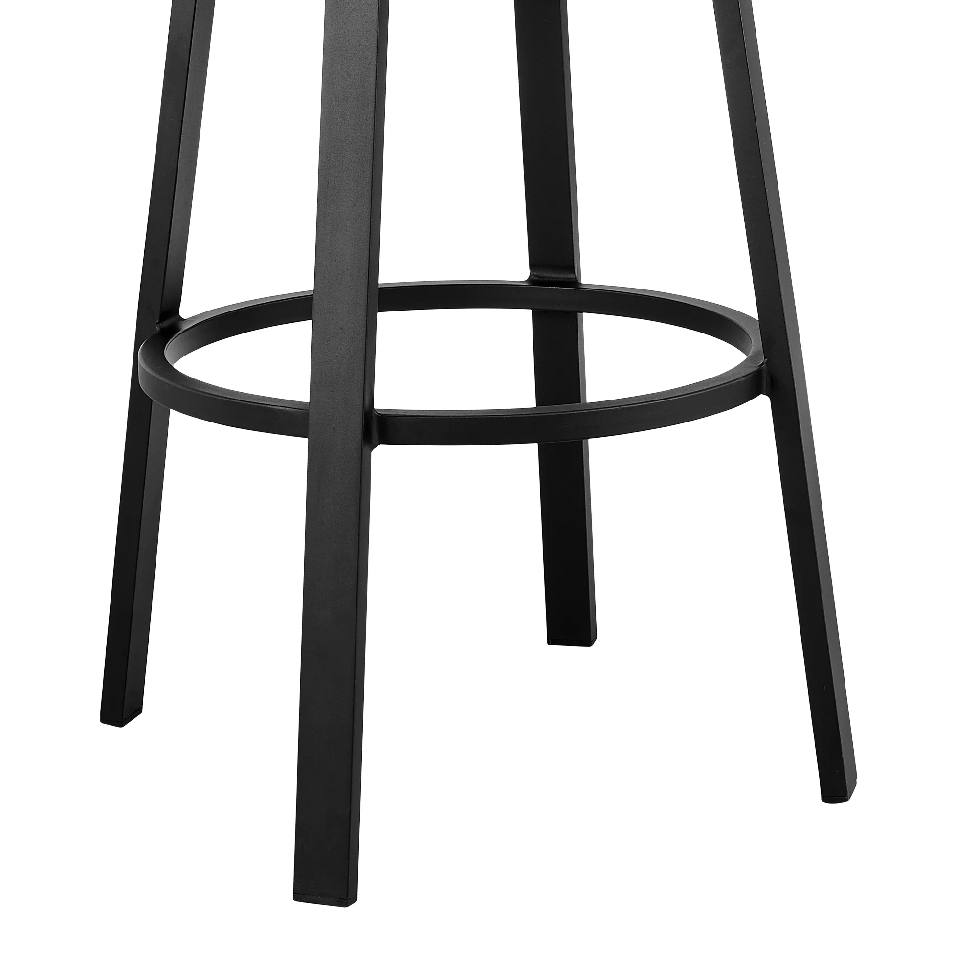 Encinitas Outdoor Patio Swivel Bar Stool in Aluminum and Wicker with Grey Cushions By Armen Living - Image 9