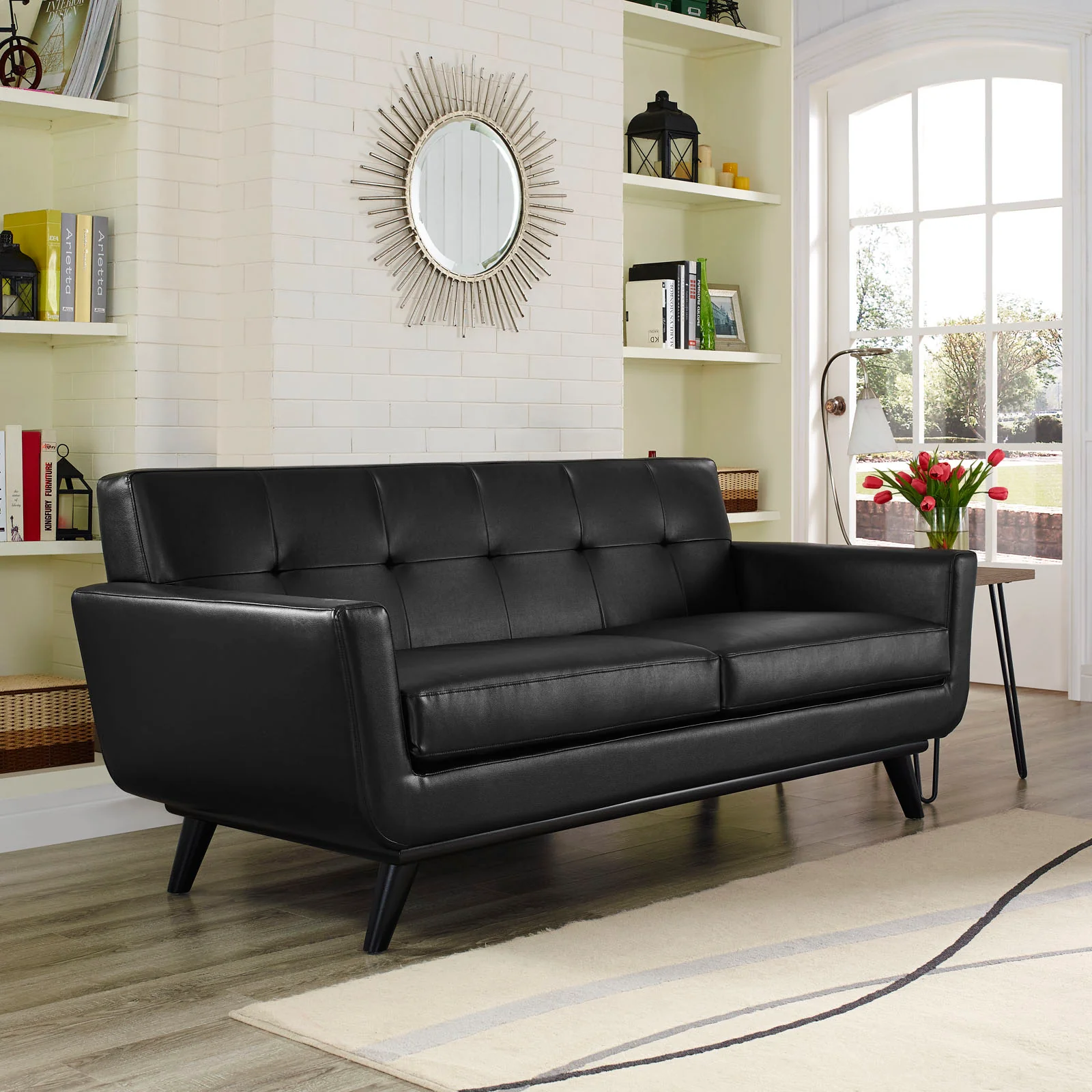 Engage Bonded Leather Loveseat By Modway - EEI-1337