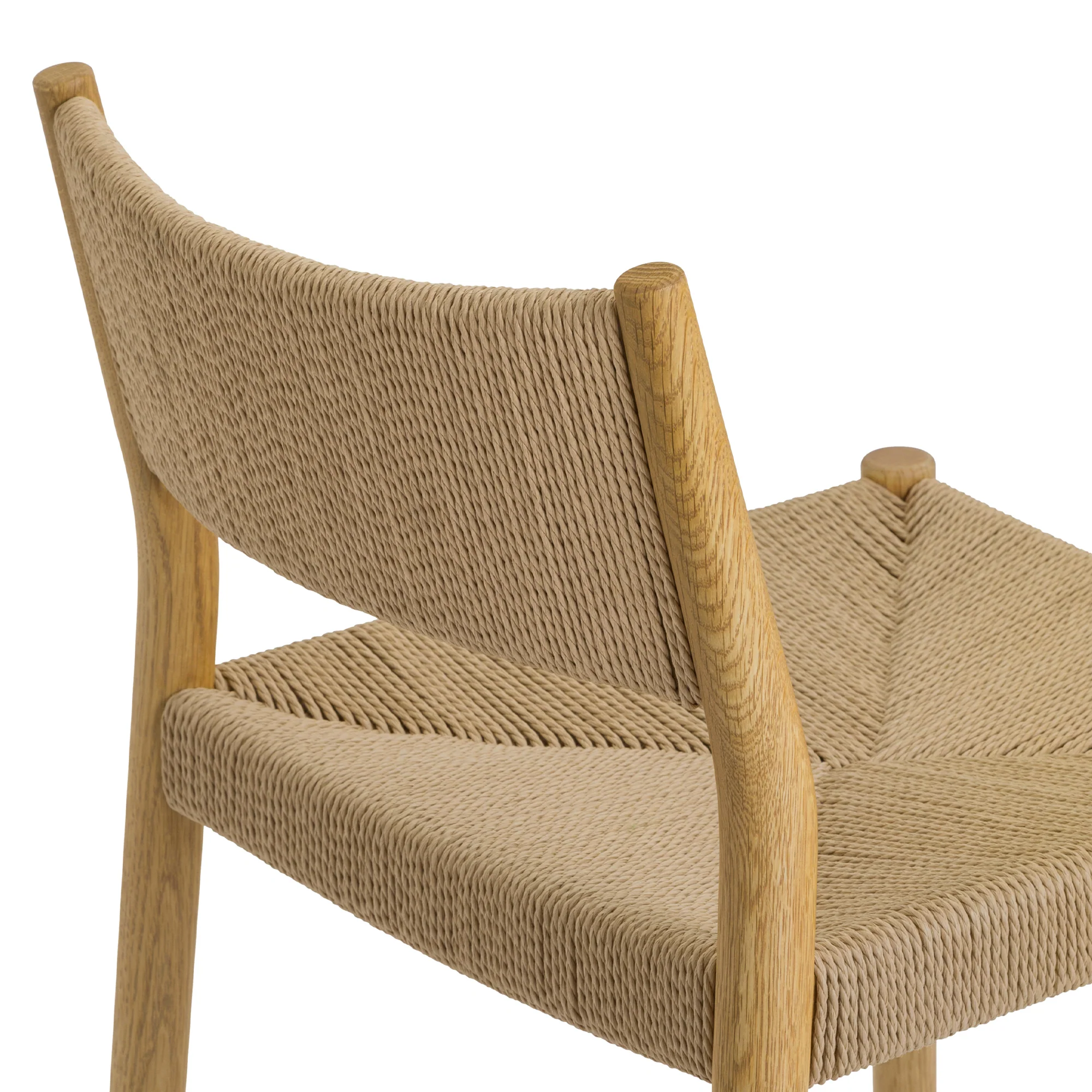 Erie Black Woven Paper Cord and Wood Bar Stool By Armen Living - Image 20