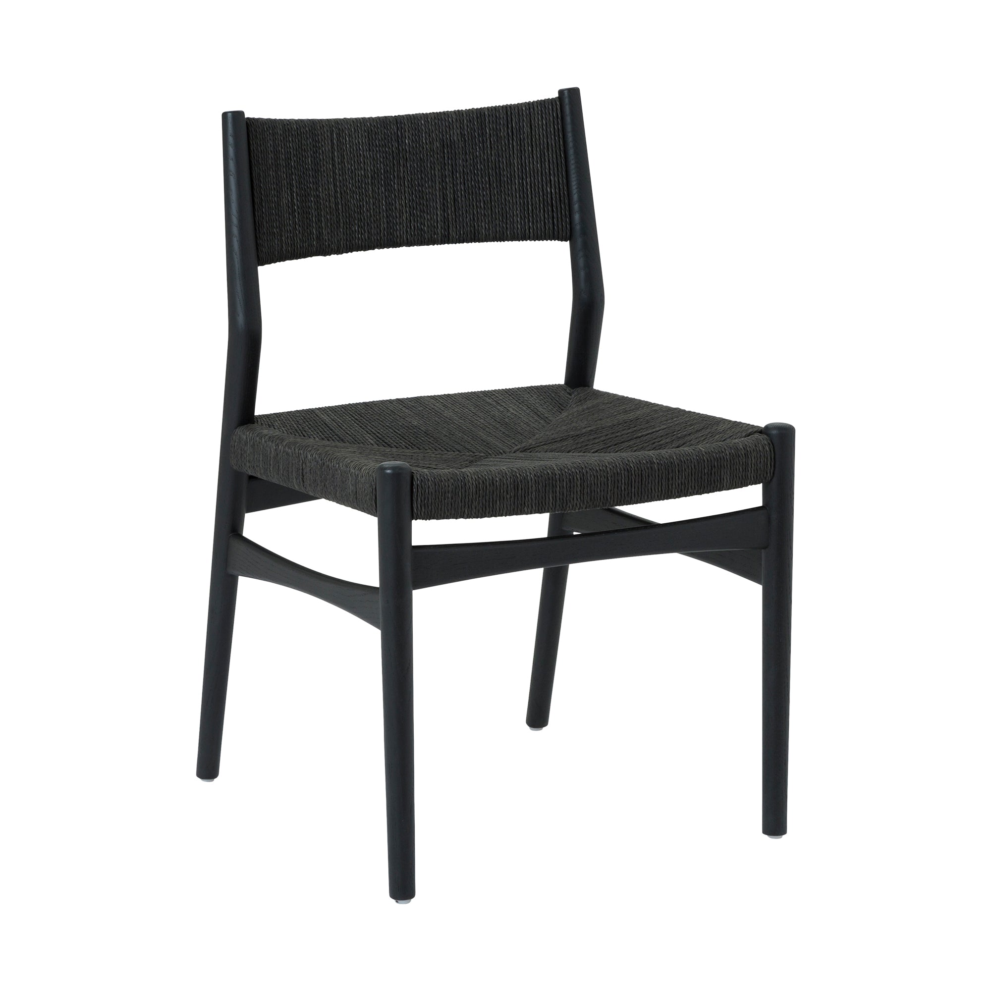 Erie Black Woven Paper Cord and Wood Dining Chairs - Set of 2 By Armen Living - Image 4