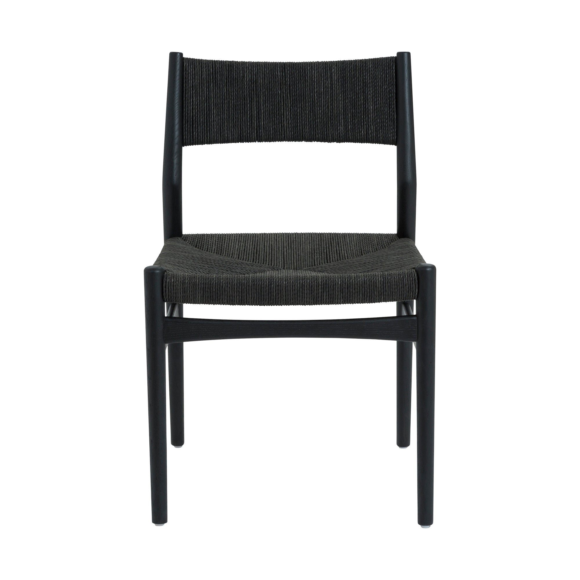 Erie Black Woven Paper Cord and Wood Dining Chairs - Set of 2 By Armen Living - Image 5