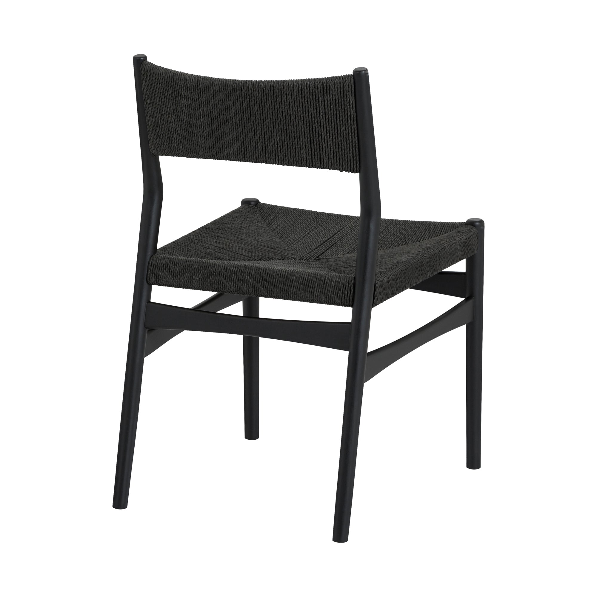 Erie Black Woven Paper Cord and Wood Dining Chairs - Set of 2 By Armen Living - Image 7
