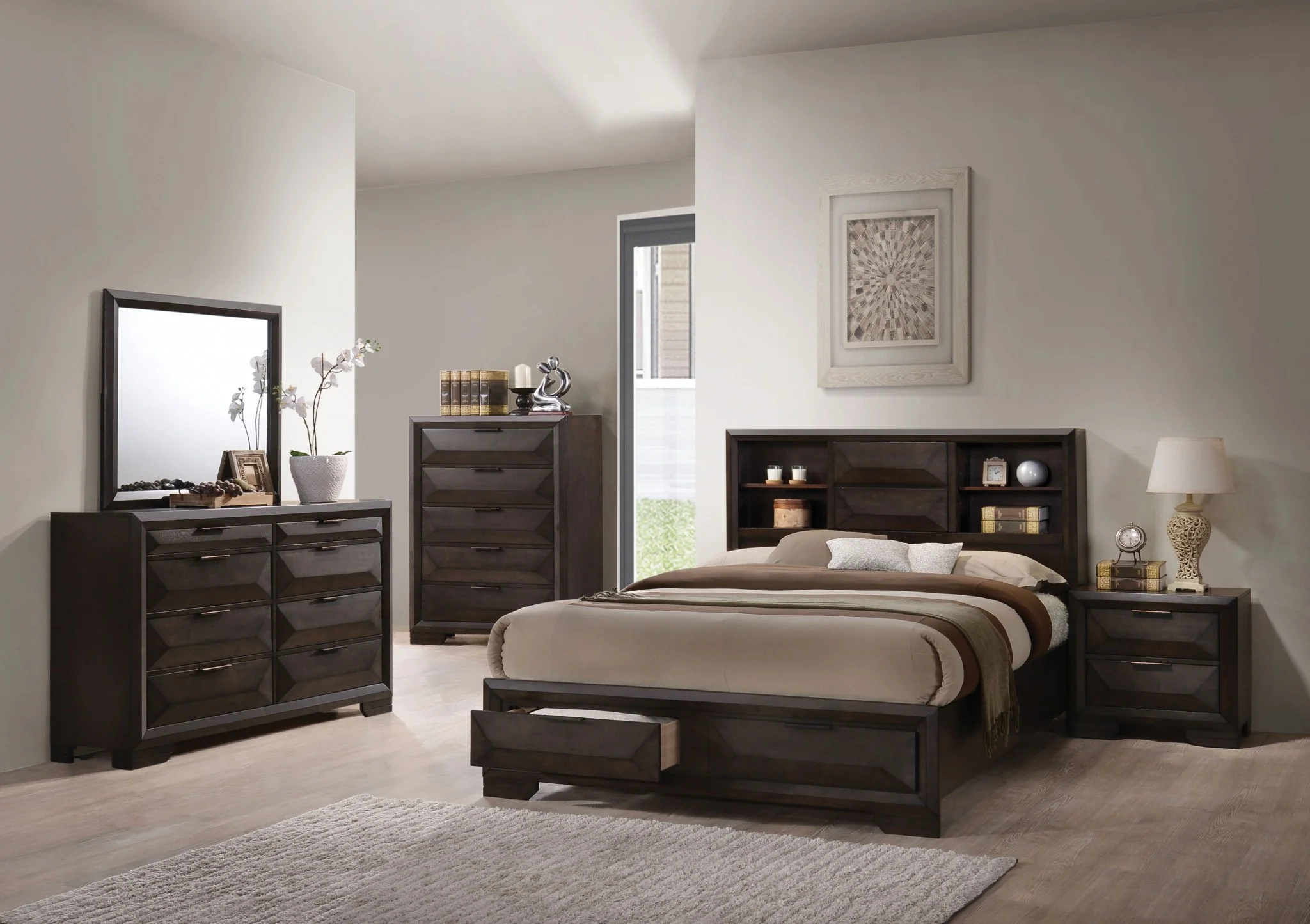 Espresso Eastern King Storage Bed By Homeroots
