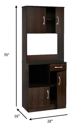 Espresso Kitchen Cabinet By Homeroots - Image 3