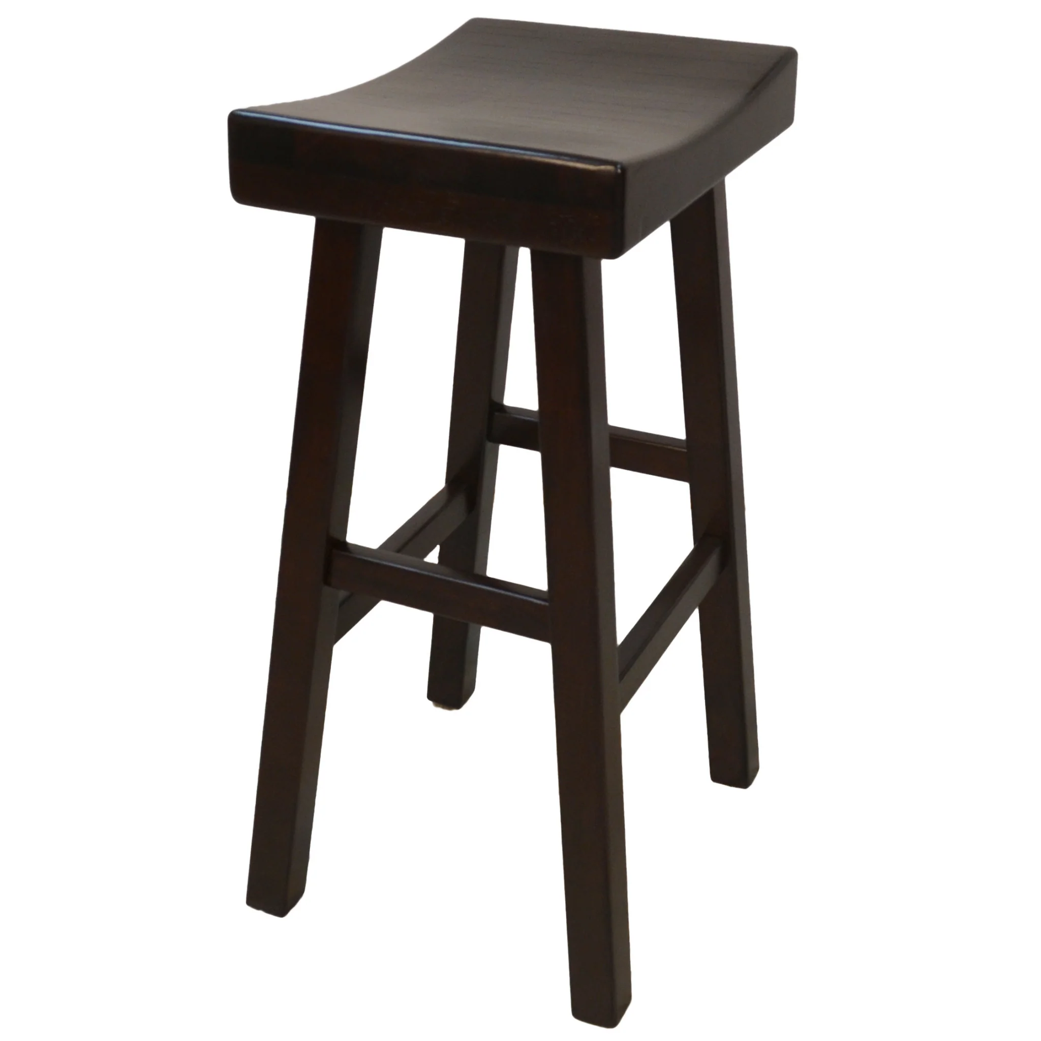 Espresso Solid Wood Backless Bar Height Bar Chair By Homeroots