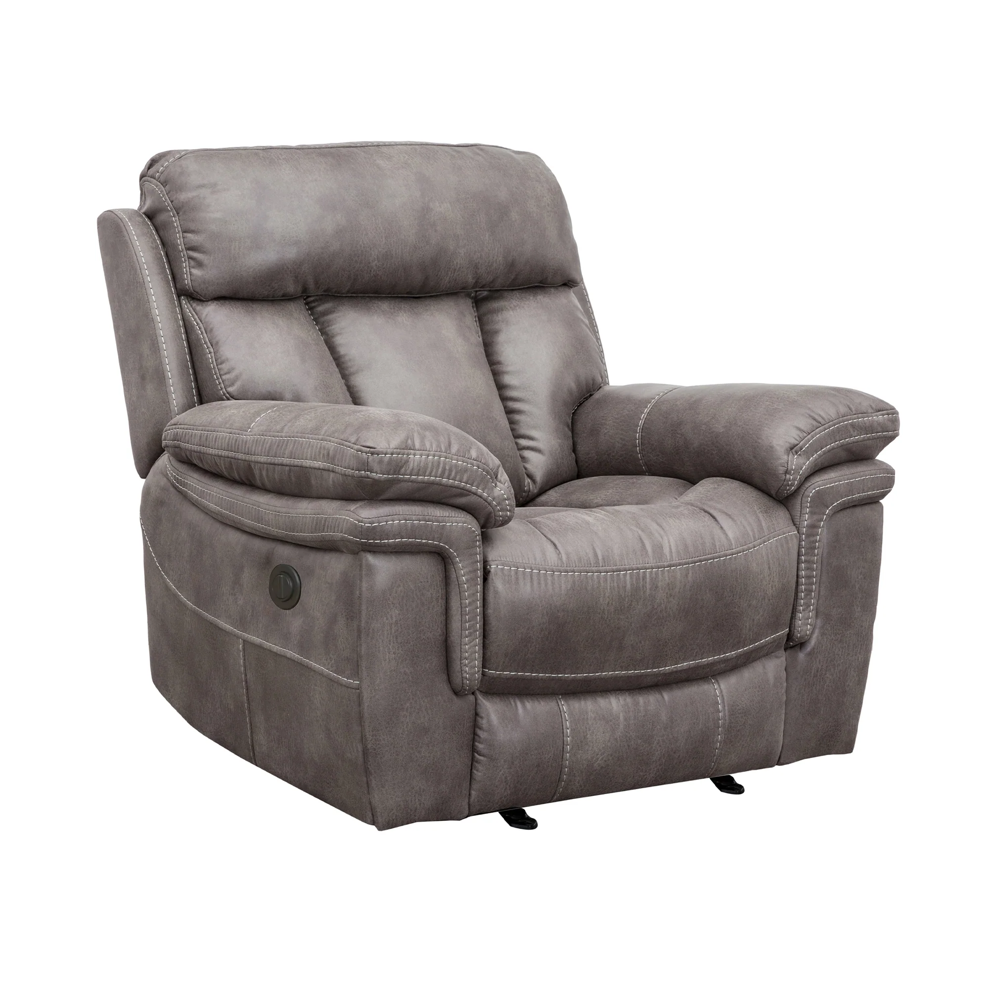 Estelle Power Recliner Chair in Gunmetal Fabric By Armen Living - Image 2