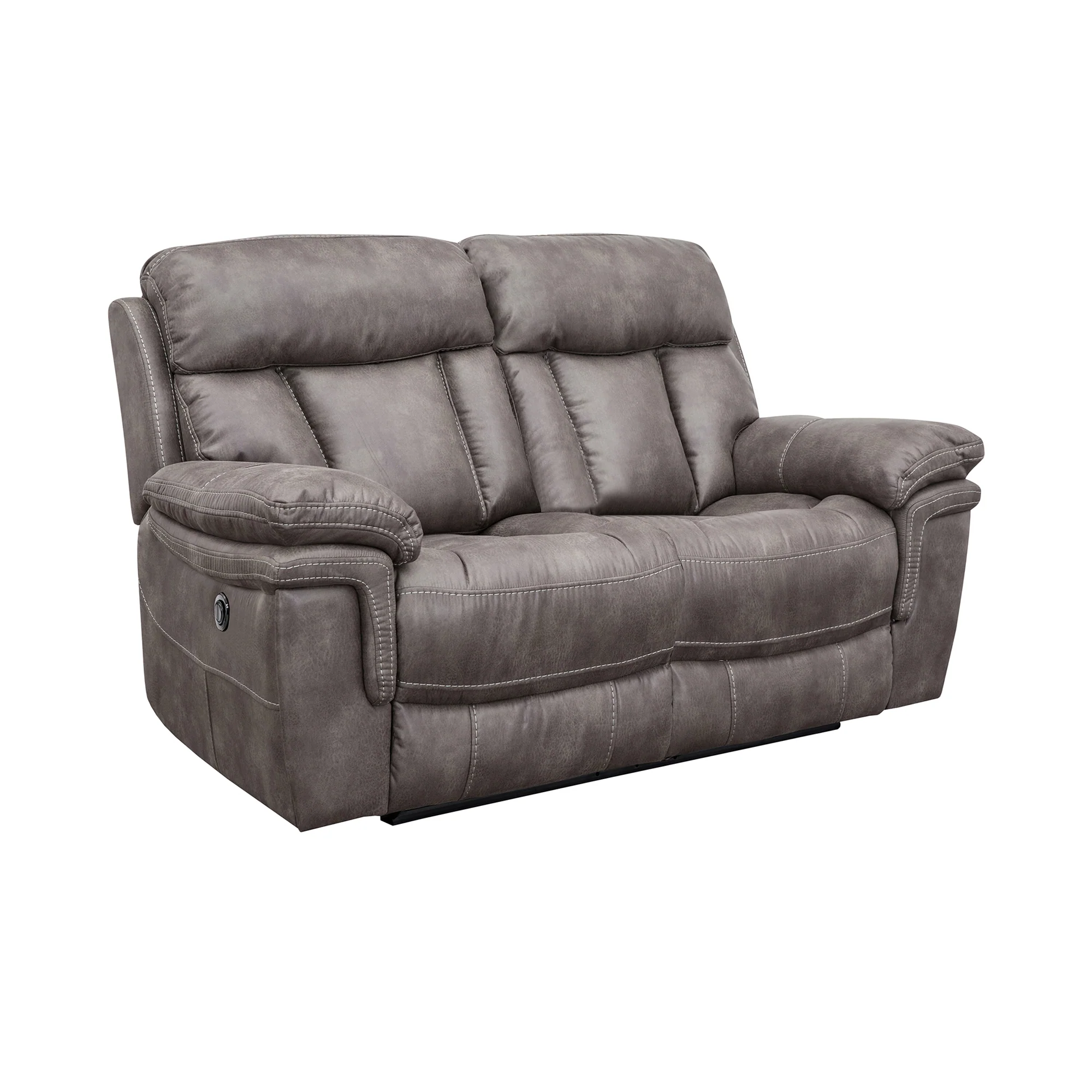 Estelle Power Reclining 3 Piece Living room Set in Gunmetal Fabric By Armen Living - Image 7