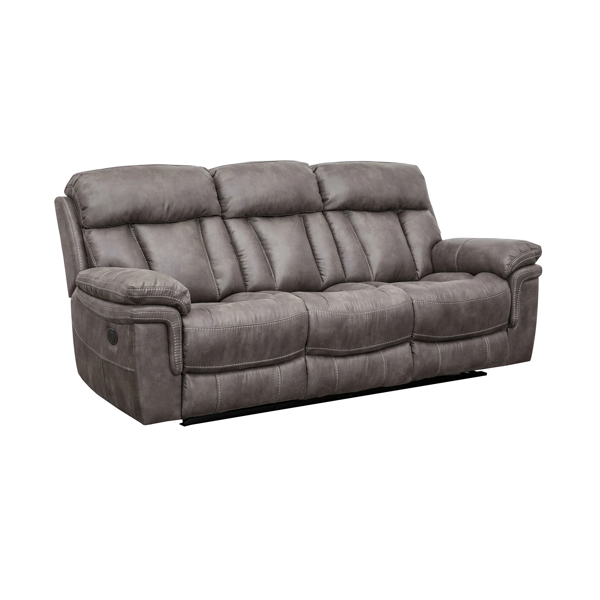 Estelle Power Reclining Sofa in Gunmetal Fabric By Armen Living - Image 2