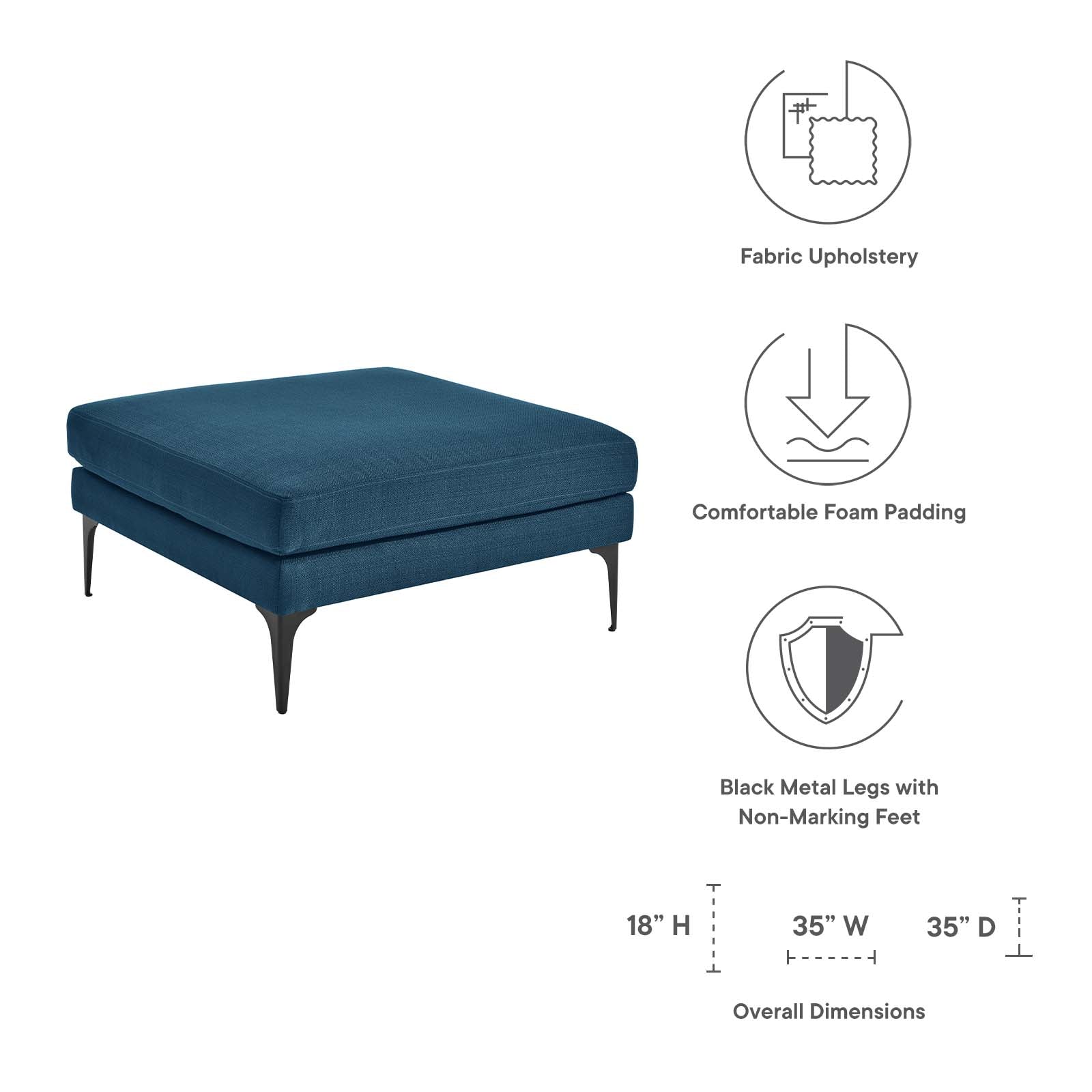 Evermore Upholstered Fabric Ottoman By Modway - EEI-6015 - Image 6