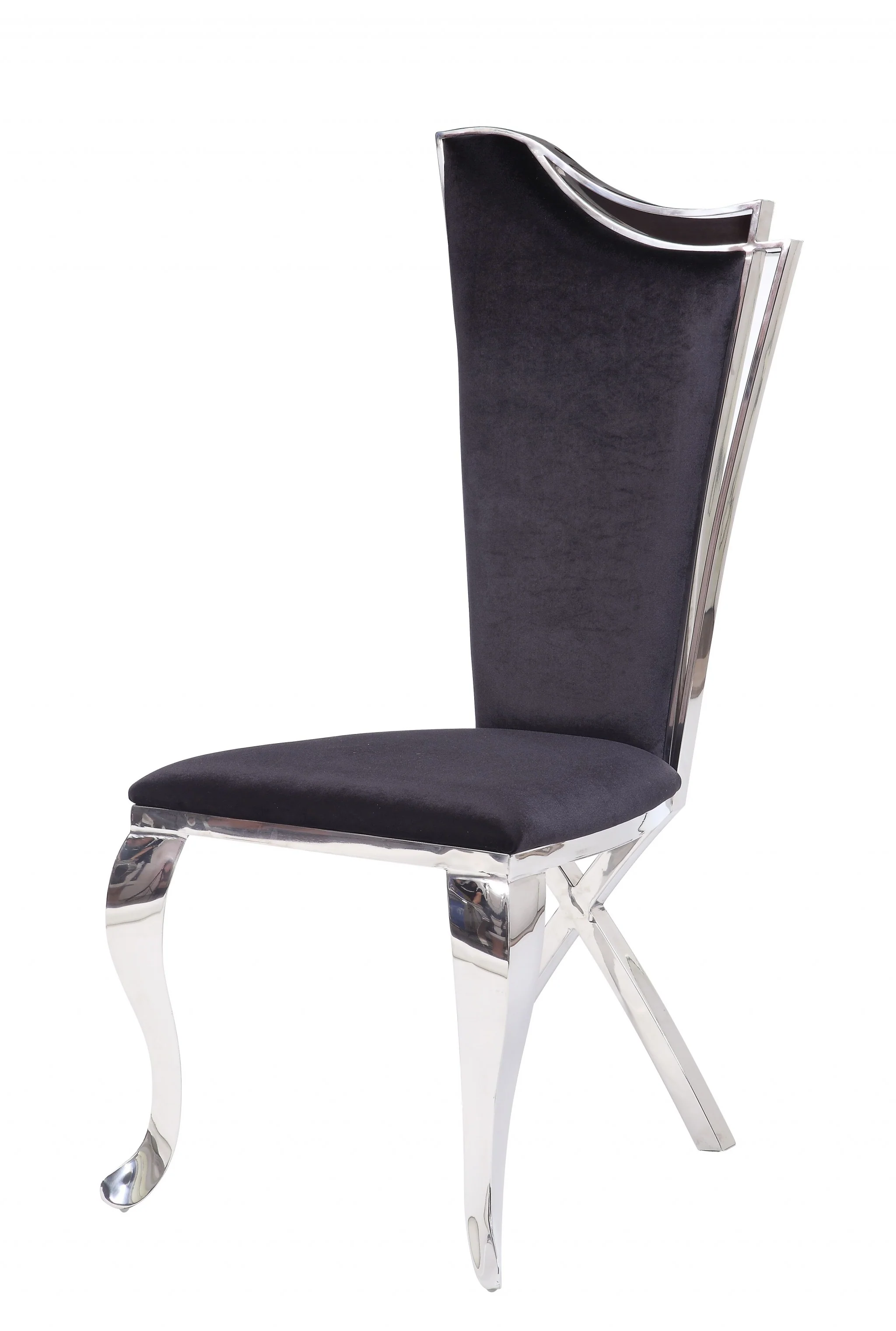 Fabric Stainless Steel Upholstered Seat Side Chair Set By Homeroots - 347321