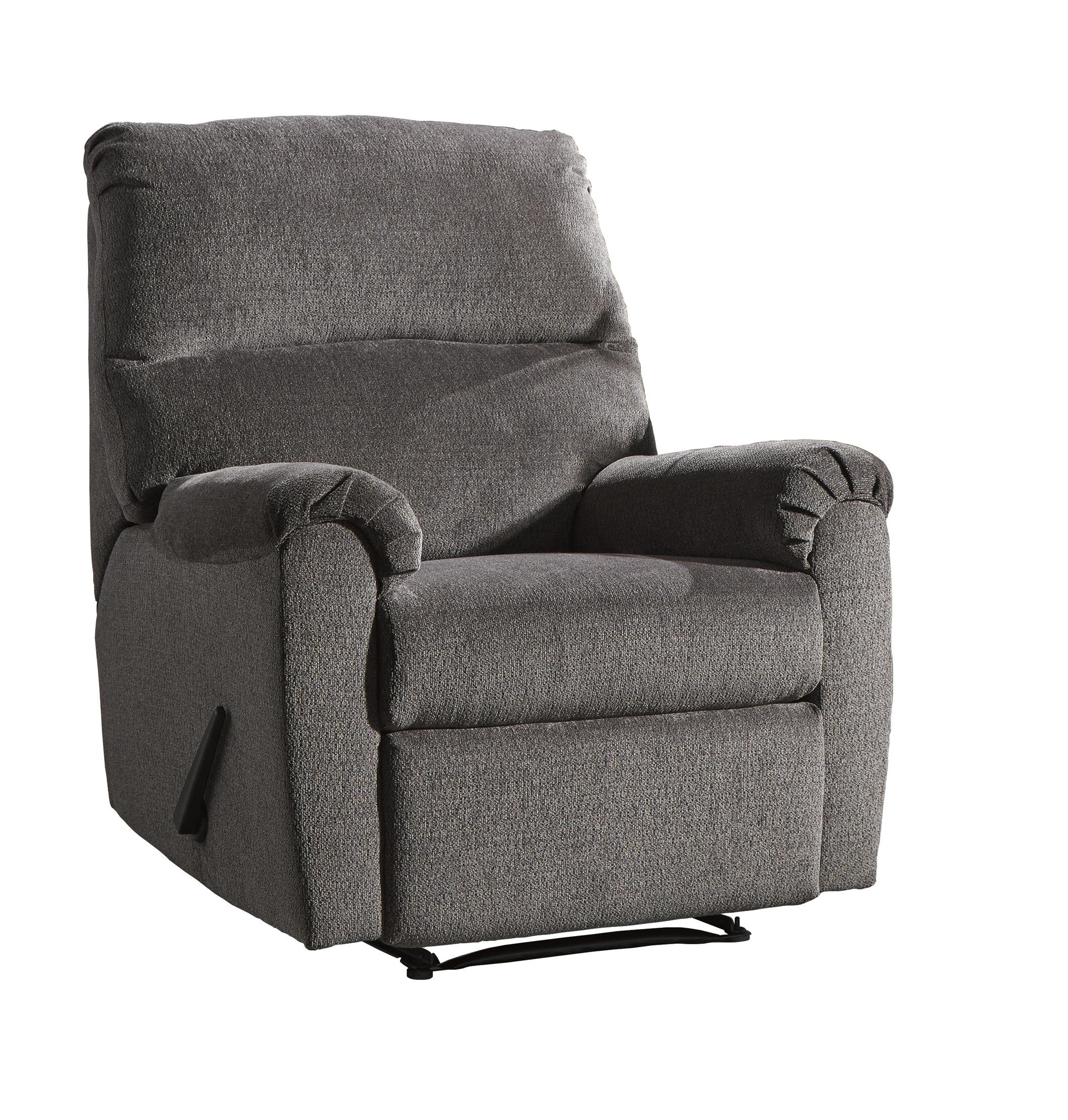 Fabric Upholstered Zero Wall Recliner With Pillow Top Armrests, Gray By Benzara