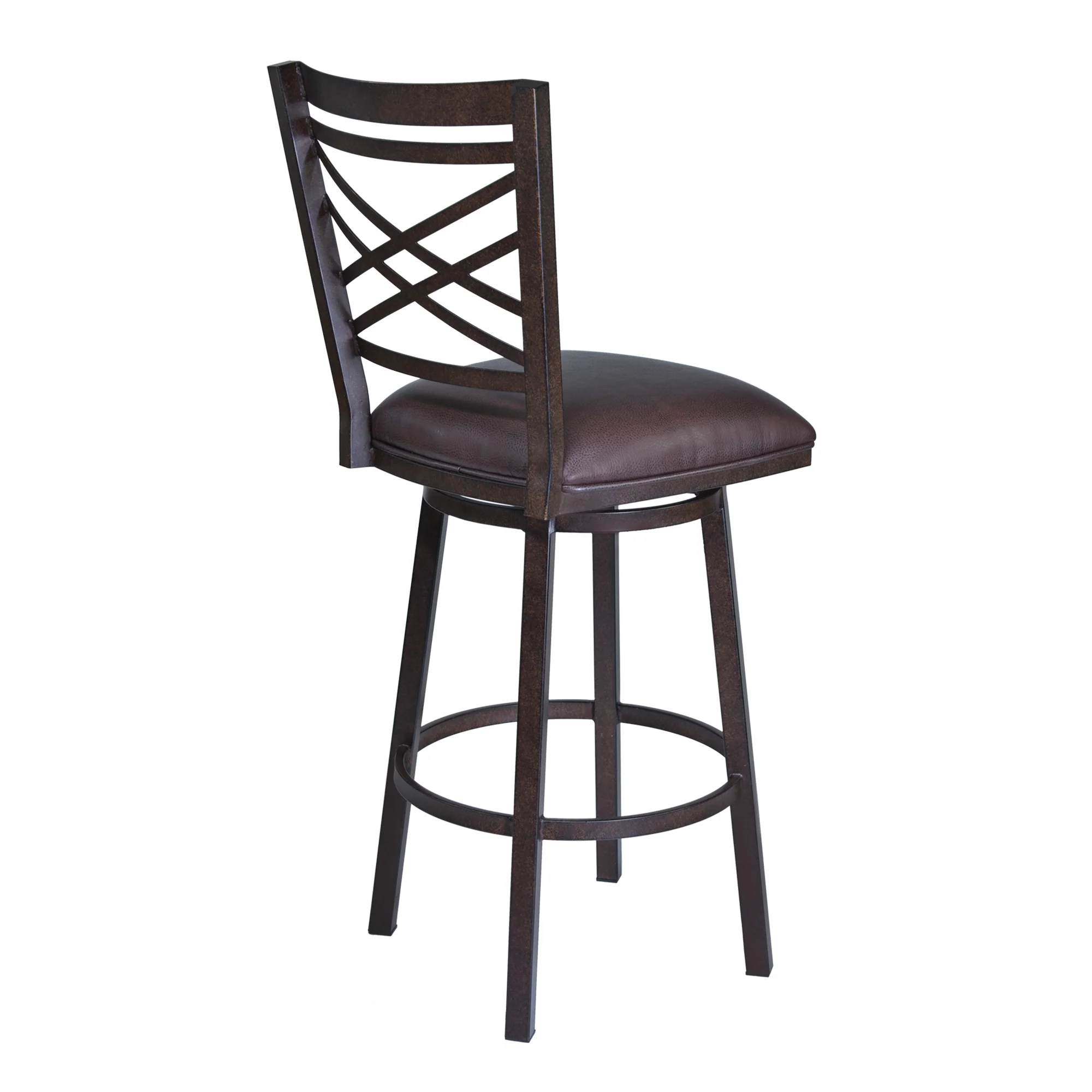 Fargo 26" Barstool in Auburn Bay finish with Brown Pu upholstery By Armen Living - Image 3