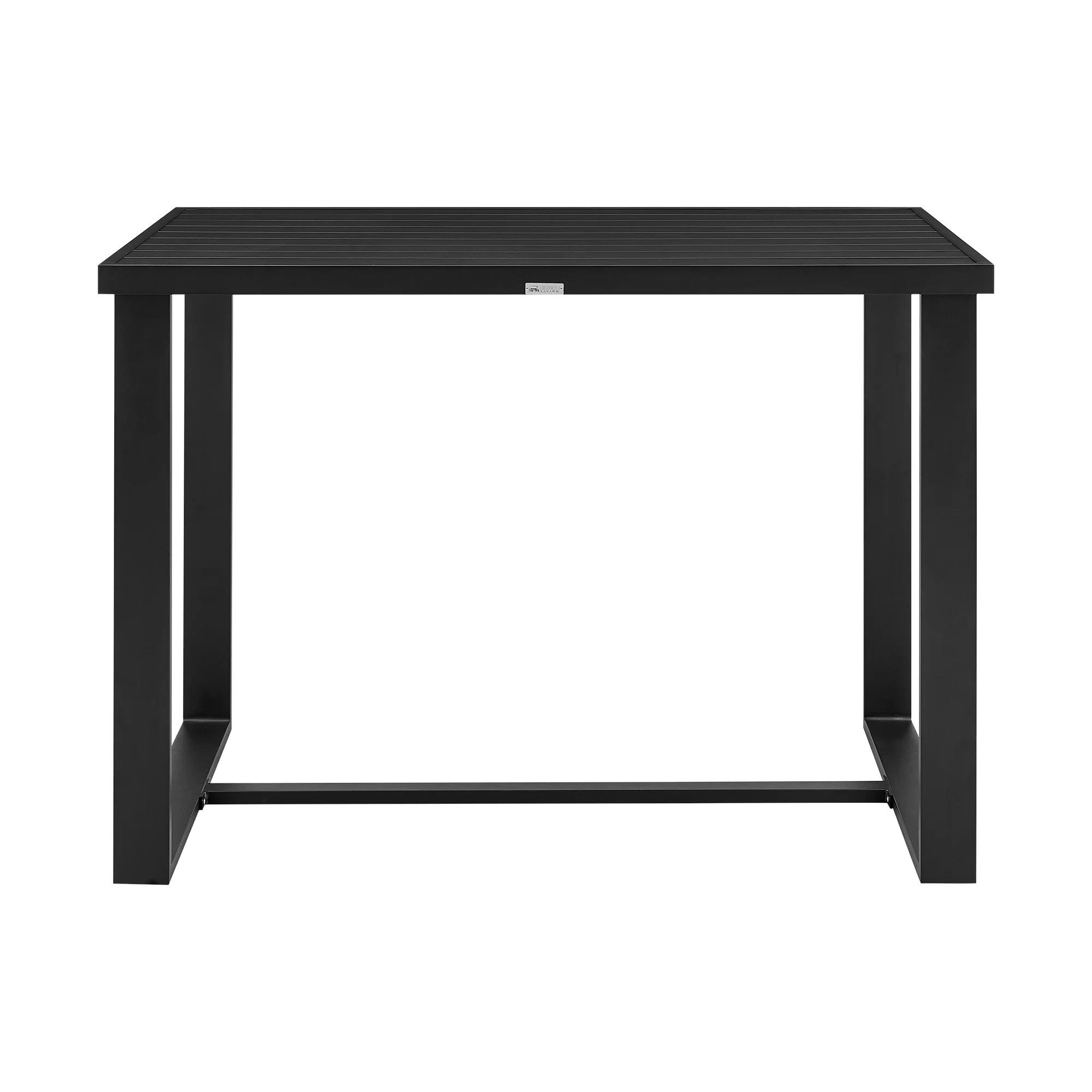 Felicia Outdoor Patio Bar Height Dining Table in Aluminum By Armen Living - Image 2
