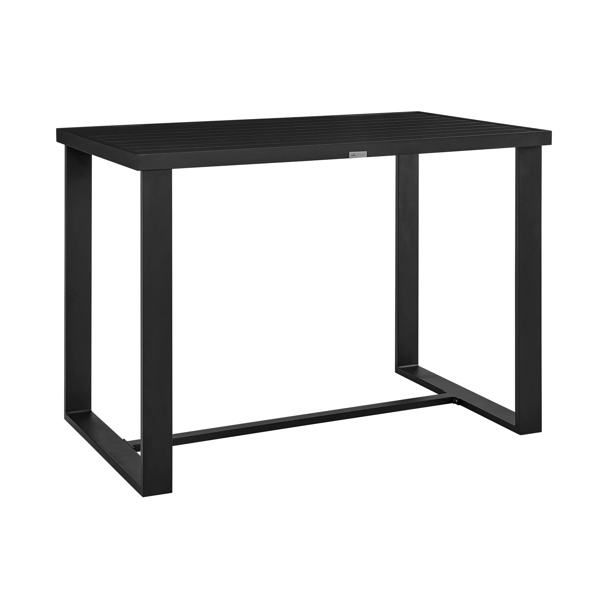 Felicia Outdoor Patio Counter Height Dining Table in Black Aluminum By Armen Living - Image 3