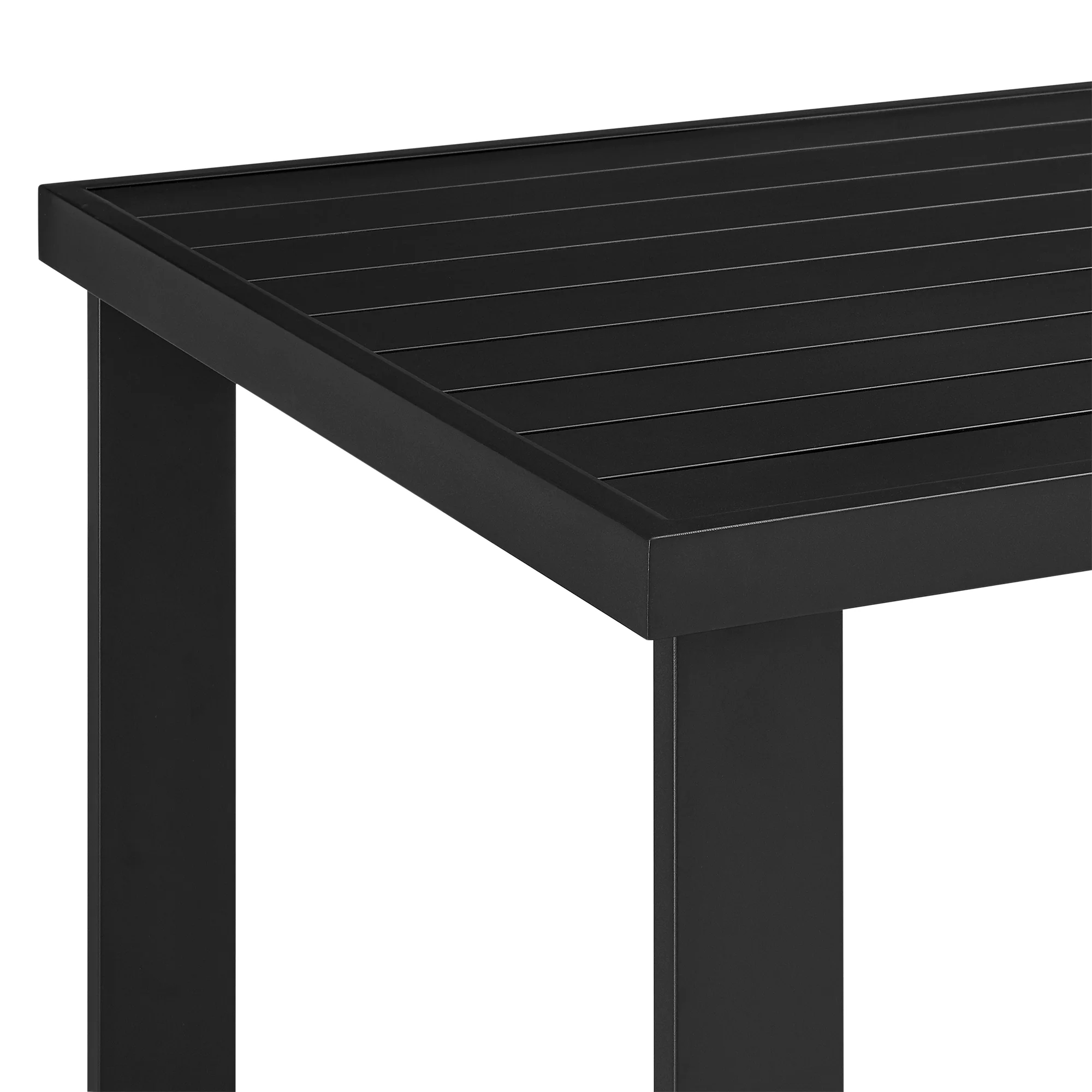 Felicia Outdoor Patio Counter Height Dining Table in Black Aluminum By Armen Living - Image 4