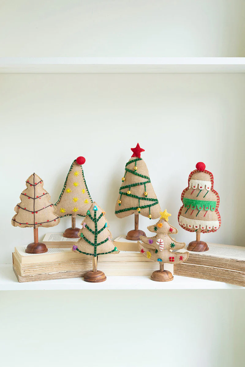 Felt Christmas Trees Set Of 6 By Kalalou