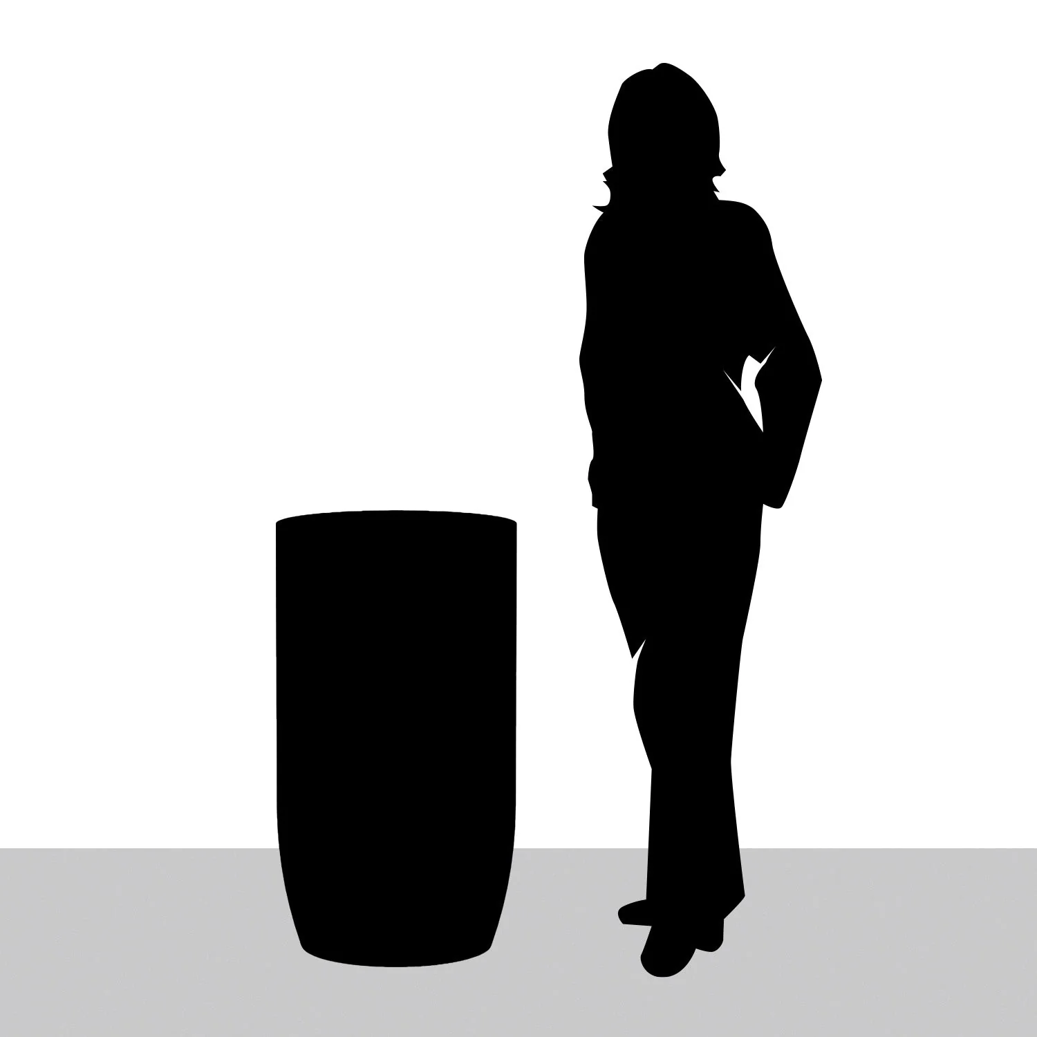 Fiberglass: Barrel 32.6"H Planter, Black By Gold Leaf - Image 4