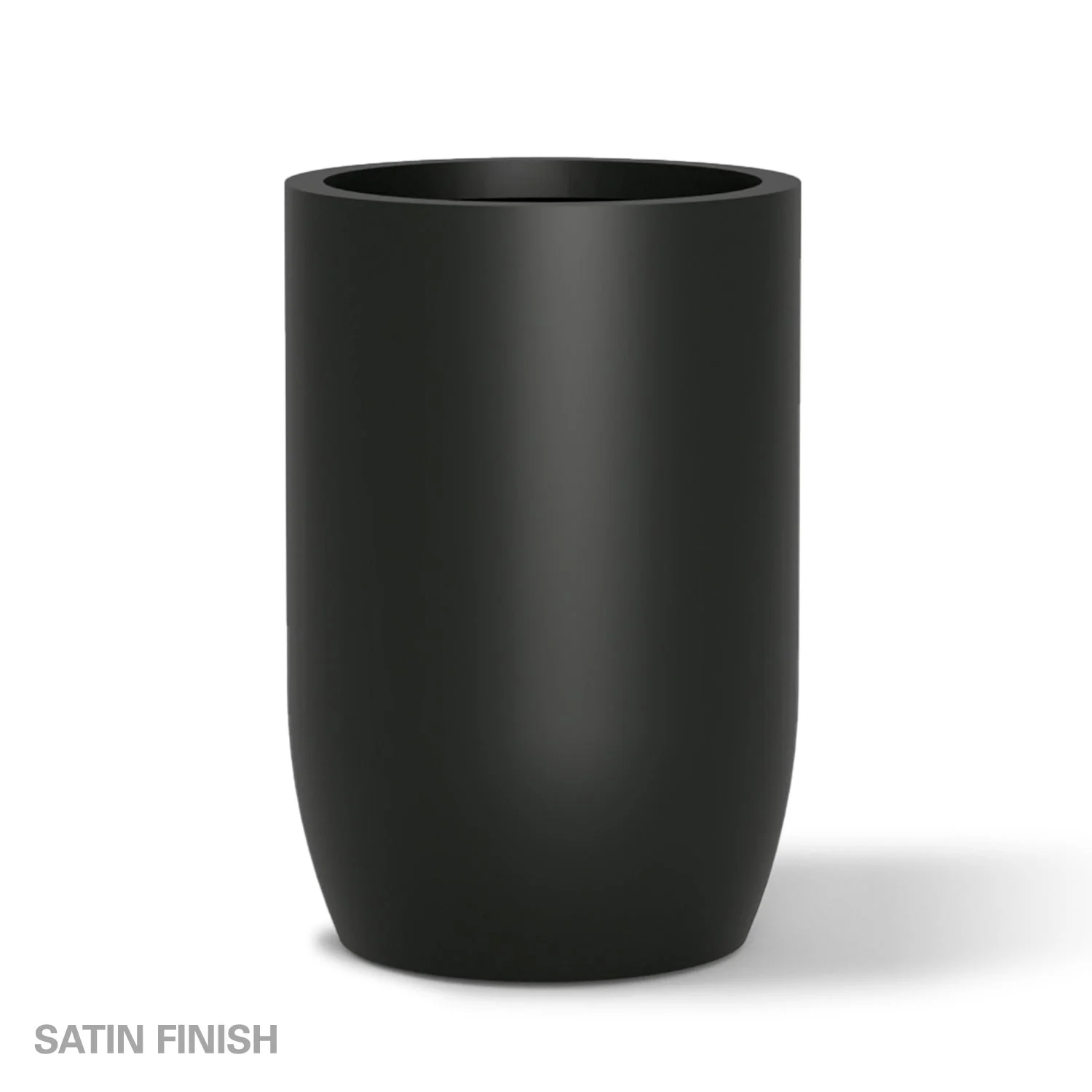 Fiberglass: Barrel 36.5"H Planter, Black By Gold Leaf - Image 2