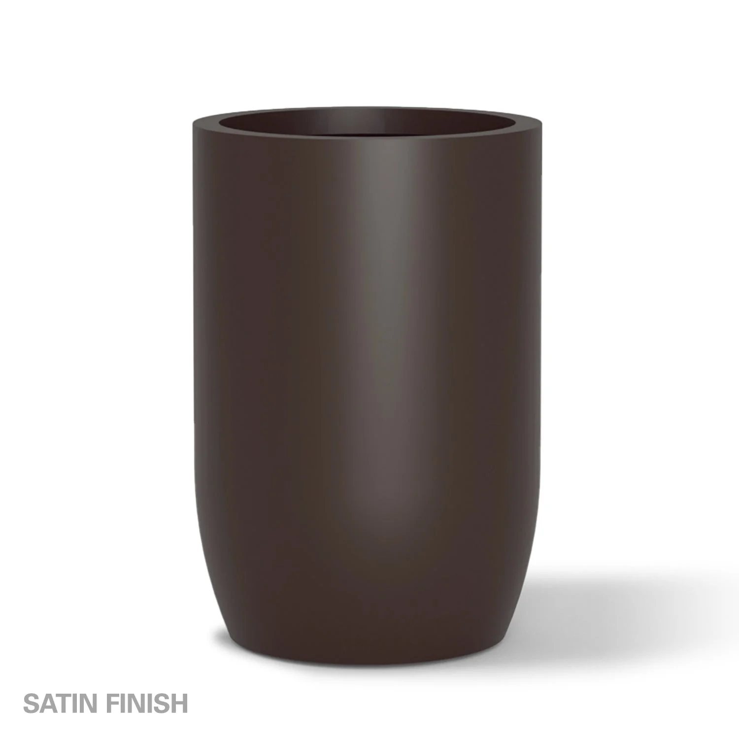 Fiberglass: Barrel 36.5"H Planter, Brown DK By Gold Leaf - Image 2