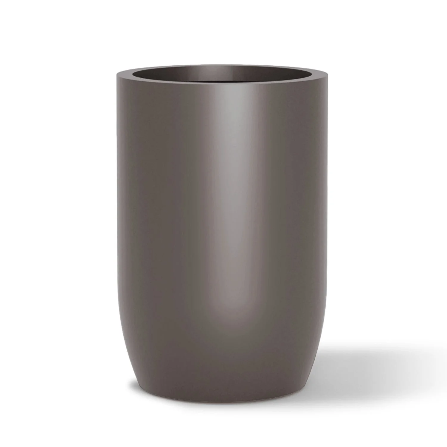 Fiberglass: Barrel 36.5"H Planter, Gunmetal Metallic Satin By Gold Leaf - Image 2