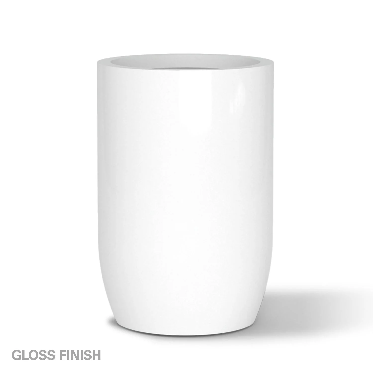 Fiberglass: Barrel 36.5"H Planter, White By Gold Leaf - Image 3