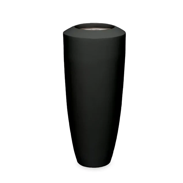 Fiberglass Small Barrel Planter Black Satin or Gloss By Gold Leaf Design Group