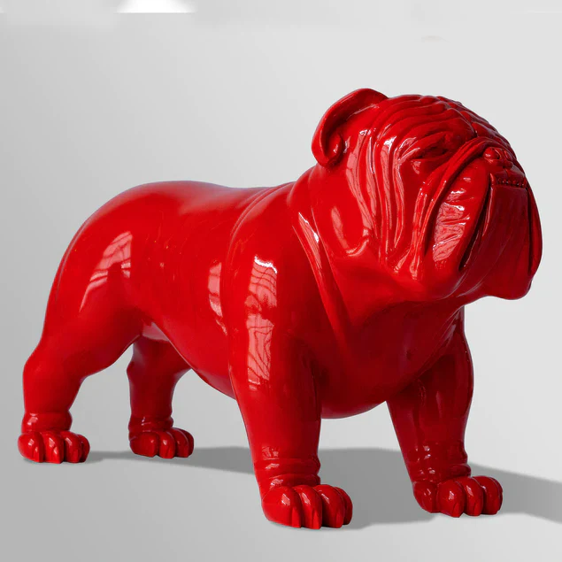 Fiberglass UV Bulldog Large Outdoore Sculpture, Re By Gold Leaf Design Group