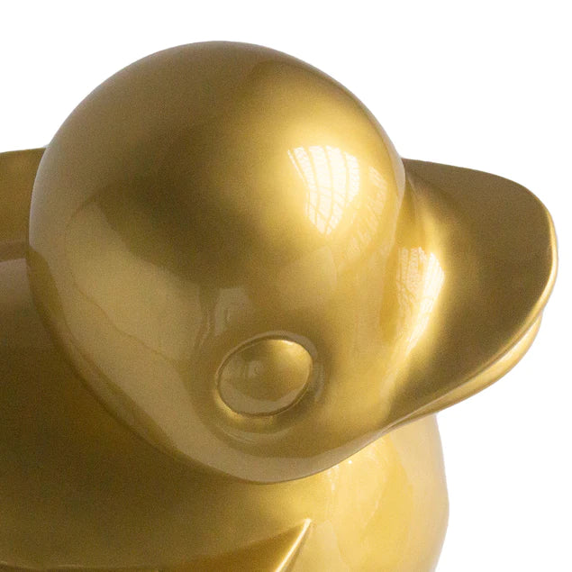 Fiberglass UV Duck Outdoor Sculpture, GOLD PAI By Gold Leaf Design Group - Image 3