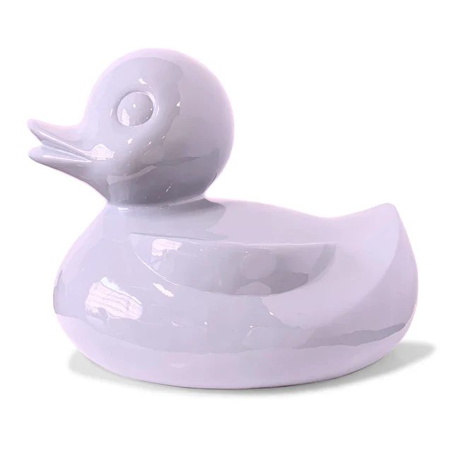 Fiberglass UV Duck Outdoor Sculpture, Lily Lav By Gold Leaf Design Group - Image 4