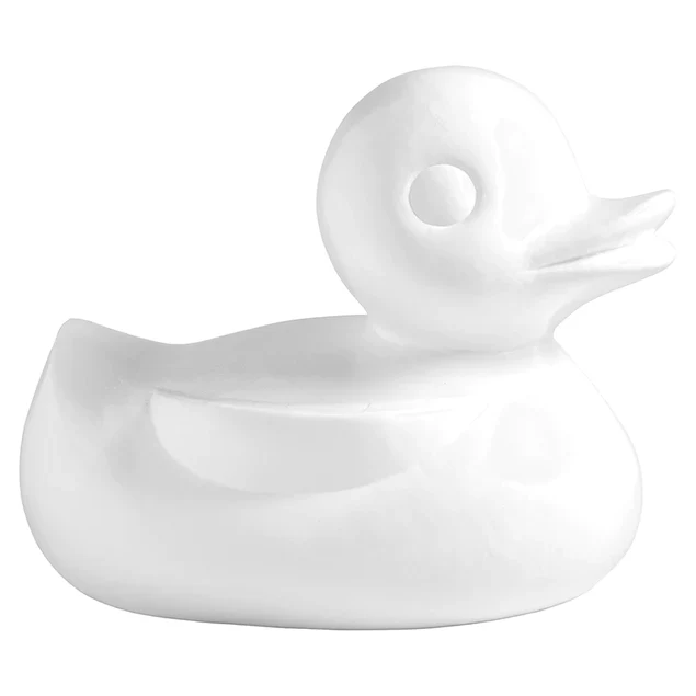 Fiberglass UV Duck Outdoor Sculpture, White By Gold Leaf Design Group