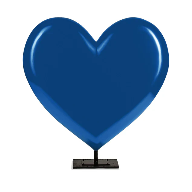 Fiberglass UV Heart Throb Sculpture, Blue By Gold Leaf Design Group