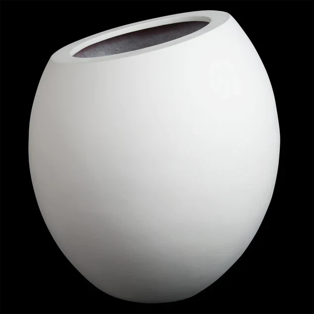 Fiberglass Sherry 29"H Planter, WHITE By Gold Leaf Design Group