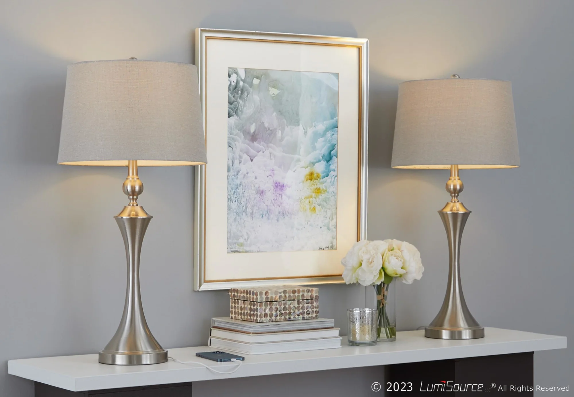 Flint 30" Metal Table Lamp with USB - Set of 2 By LumiSource - GTS31-FLINT BNITP2