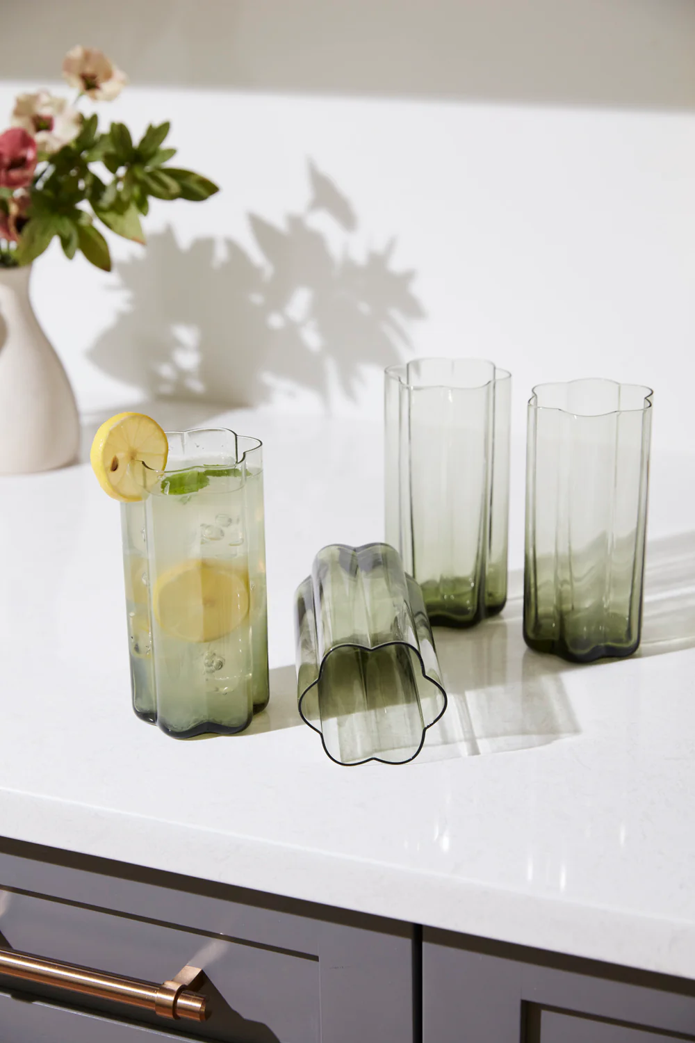 Floret Drinkware Set of 4 By Accent Decor - Image 7