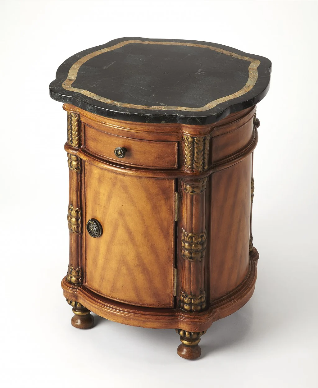 Fossil Stone Drum Table By Homeroots